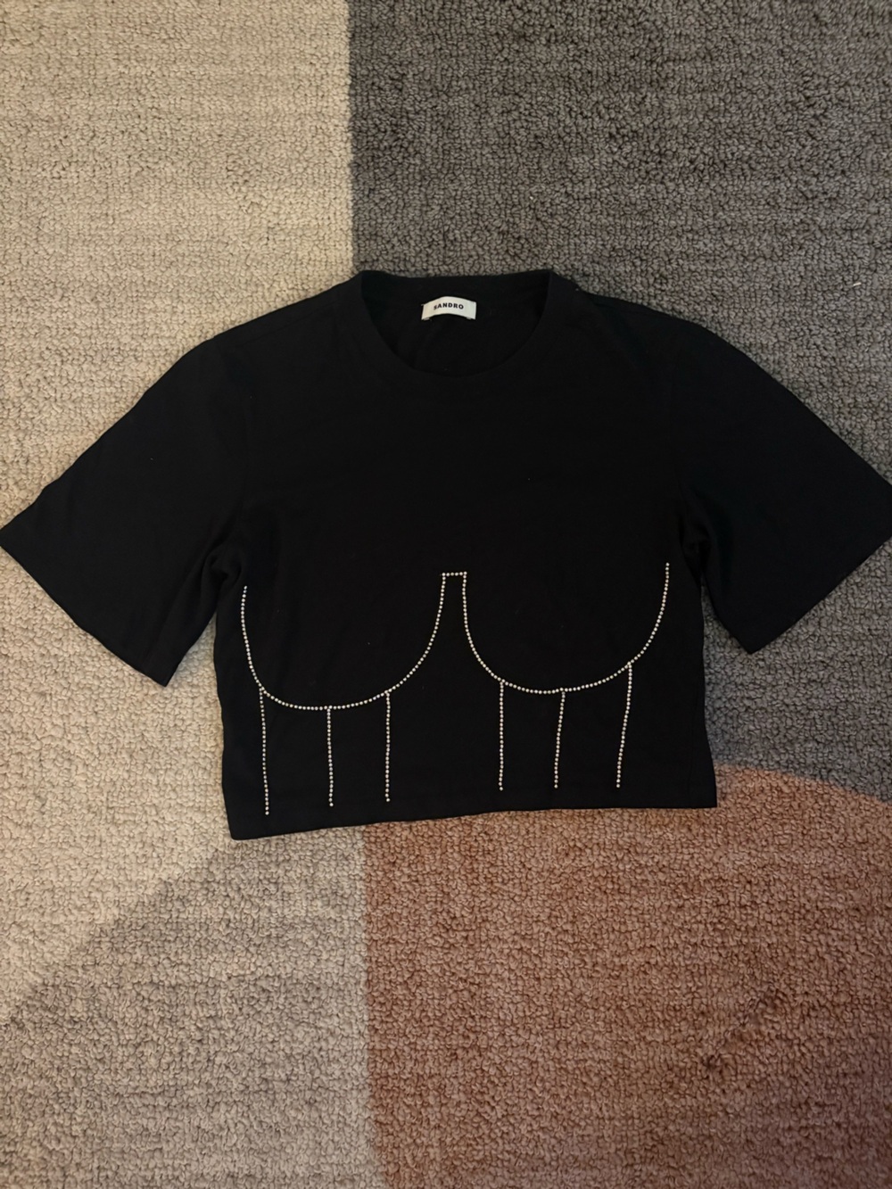 Sandro Bustier Crop Tee